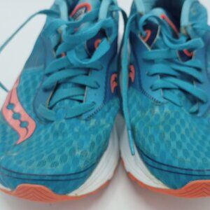 Women Girls Saucony Kinvara 7 Everun 7.5 Teal Coral S-10298-2 Running Sneakers
